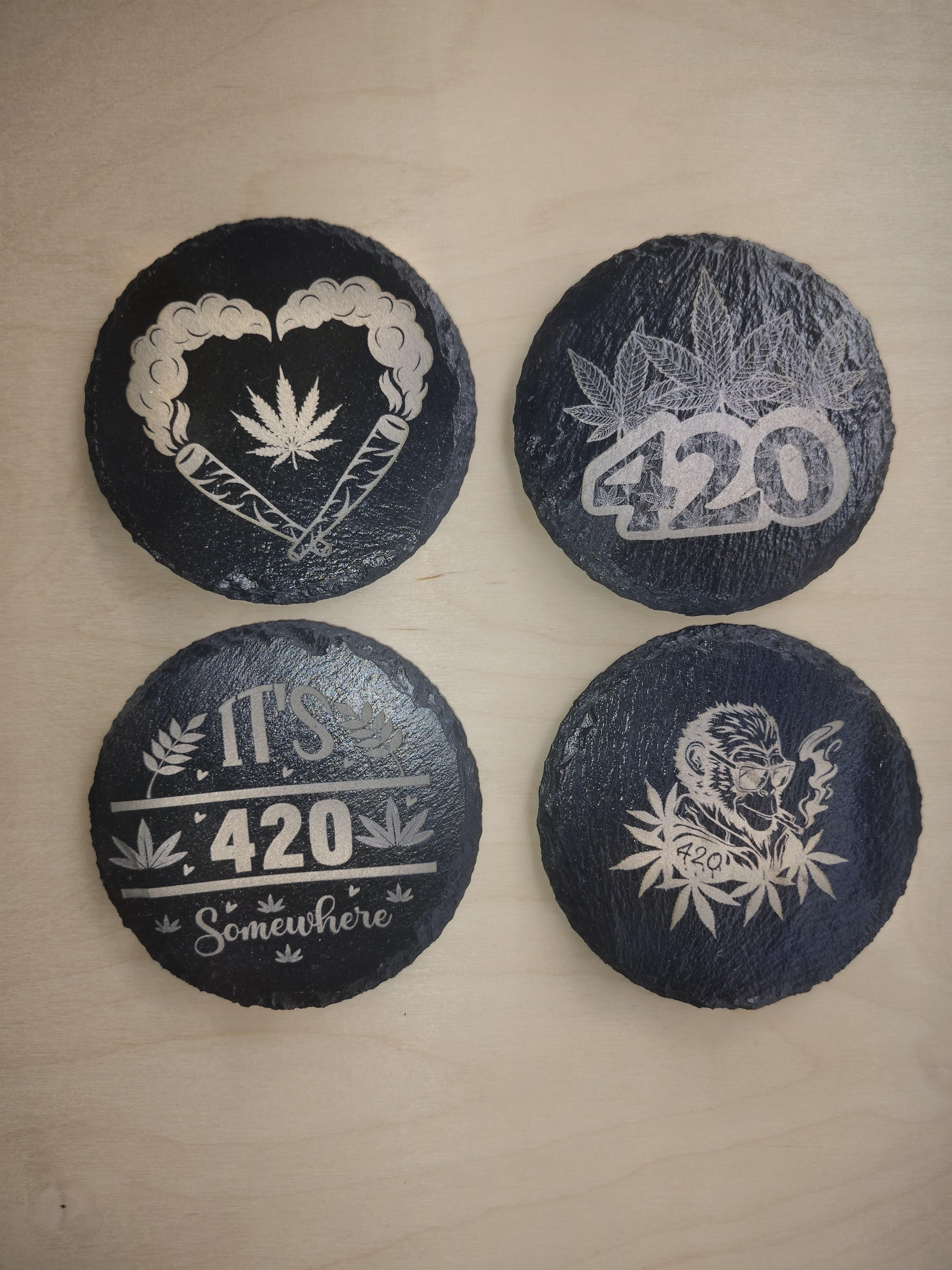 420 Slate engraved coasters